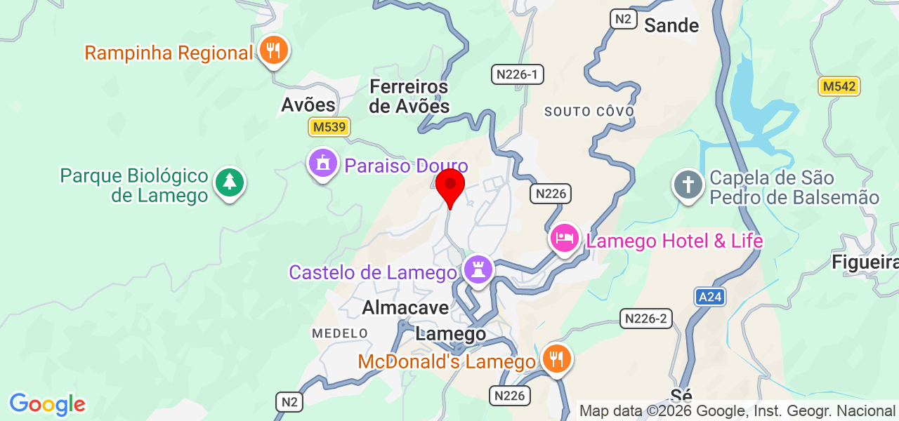Bàbá Mário - Viseu - Lamego - Karte
