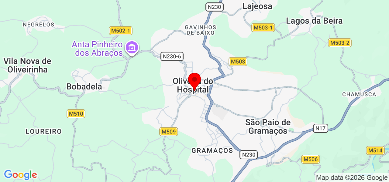 Ana Carina Borges - Coimbra - Oliveira do Hospital - Map