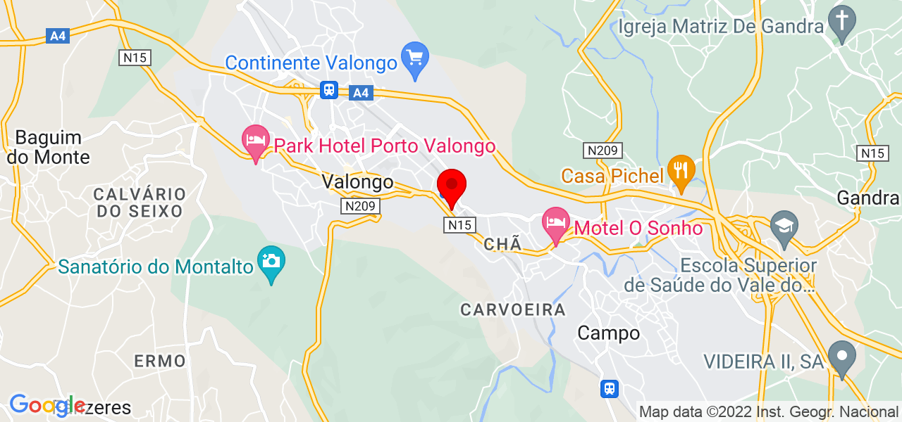 ExVitam Cl&iacute;nica M&eacute;dica e de Fisioterapia - Porto - Valongo - Mapa
