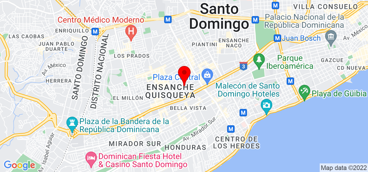 tre - Distrito Nacional - Santo Domingo de Guzmán - Mapa