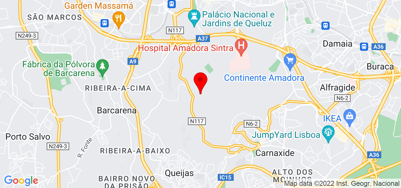 &Acirc;ngela Pinho - Lisboa - Amadora - Mapa