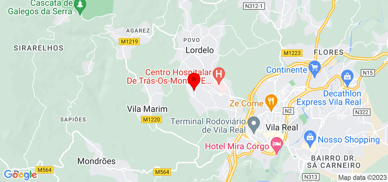 Nica Paix&atilde;o - Vila Real - Vila Real - Mapa