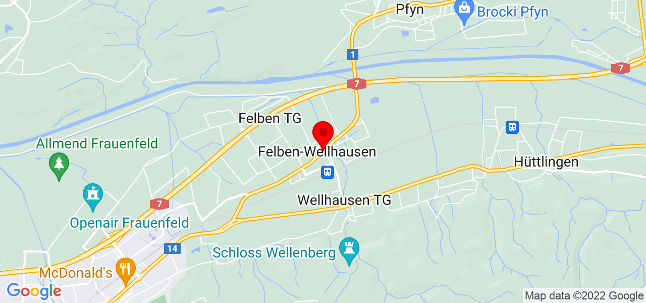 B&uuml;rotechnik R. Brunschwiler - Thurgau - Felben-Wellhausen - Karte
