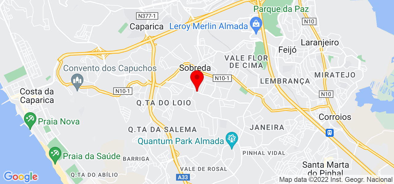 Jo&atilde;o Paulo - Setúbal - Almada - Mapa
