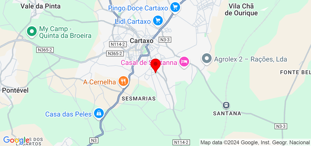 Wm remodelacoes - Santarém - Cartaxo - Mapa