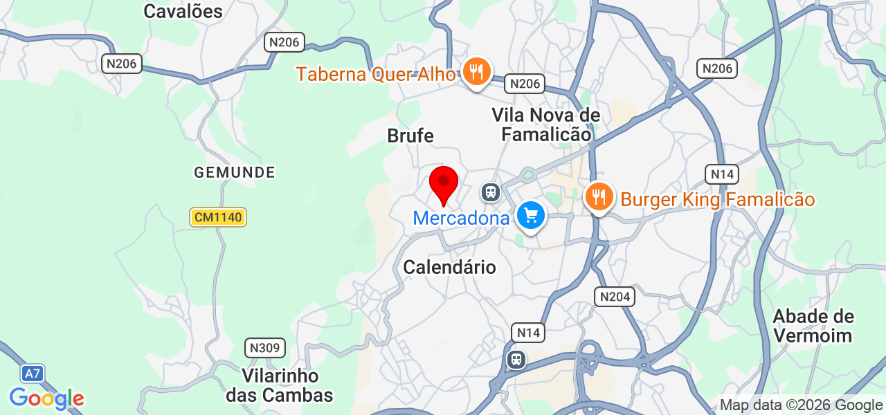 Camilla Nunes - Braga - Vila Nova de Famalicão - Map
