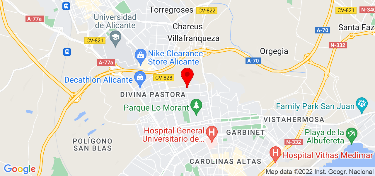 Boos - Comunidad Valenciana - Alicante/Alacant - Map