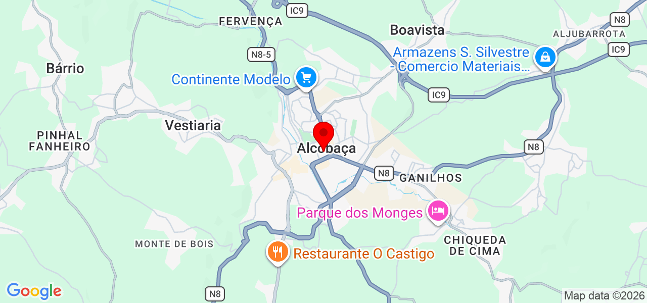 TopTelas - Leiria - Alcobaça - Karte