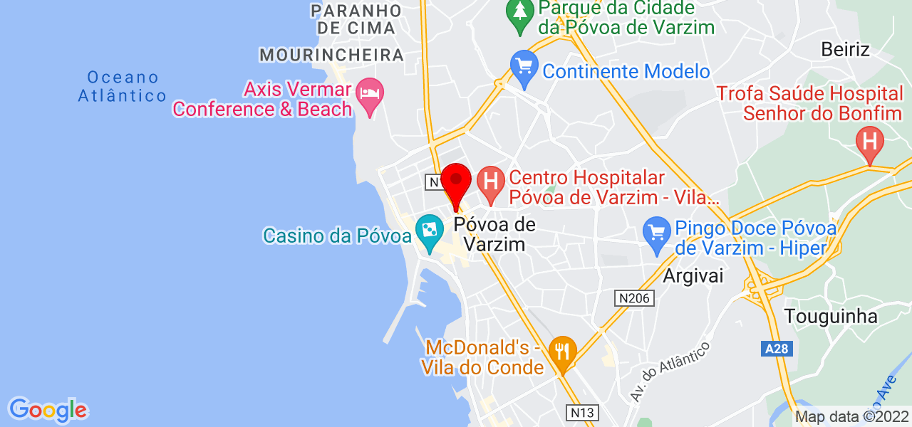 M&aacute;rcia - Porto - Póvoa de Varzim - Mapa