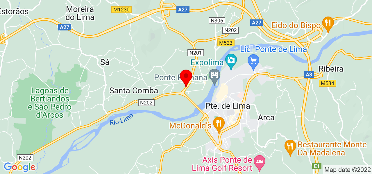 Liliana S - Viana do Castelo - Ponte de Lima - Mapa