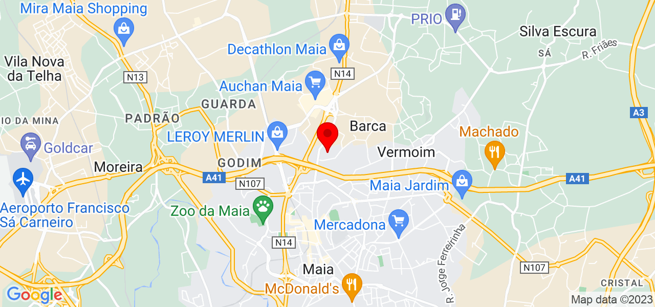 T&acirc;nia Vicente - Porto - Maia - Mapa