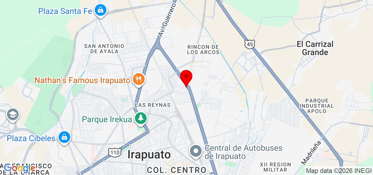 Mar&iacute;a Lara - Guanajuato - Irapuato - Mapa