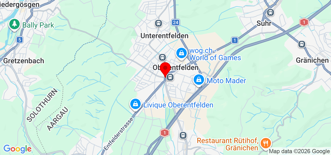 B&G Elektro GmbH - Aargau - Oberentfelden - Mapa