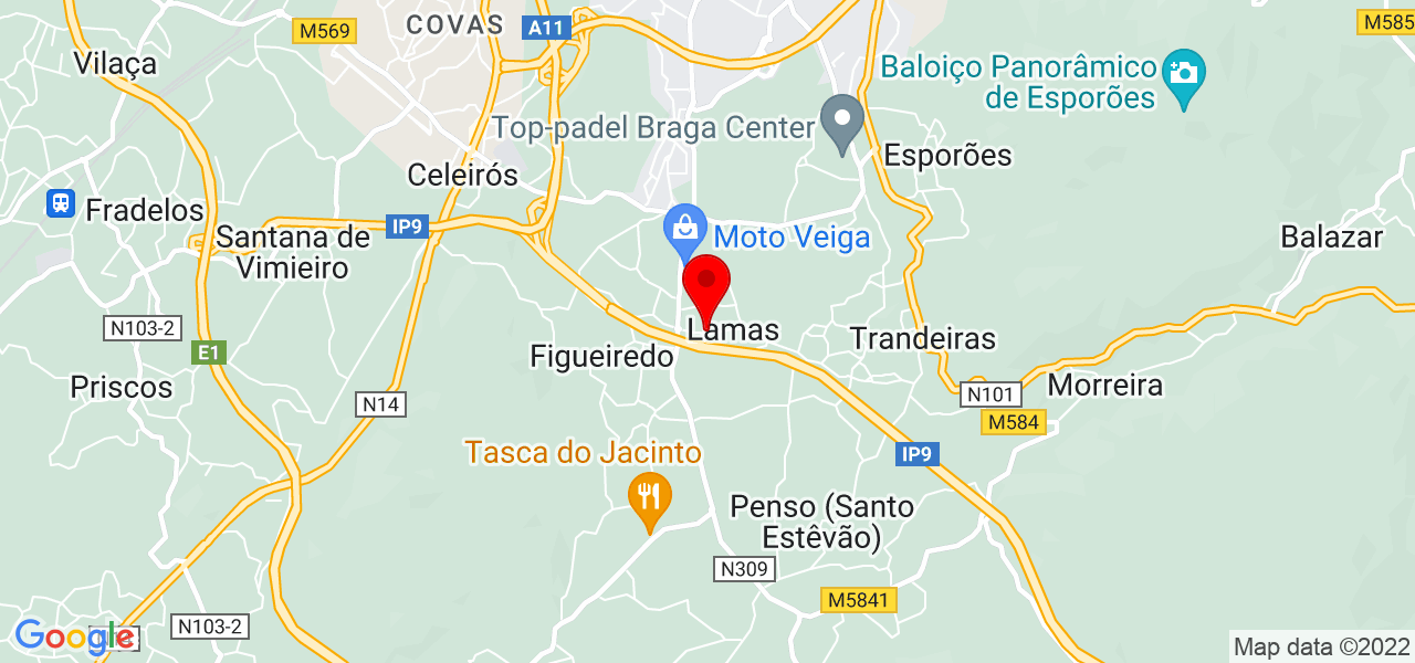 Filipe Silva - Servi&ccedil;os de Topografia - Braga - Braga - Mapa