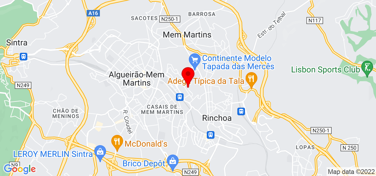 Ant&oacute;nio Guerreiro - Lisboa - Sintra - Mapa