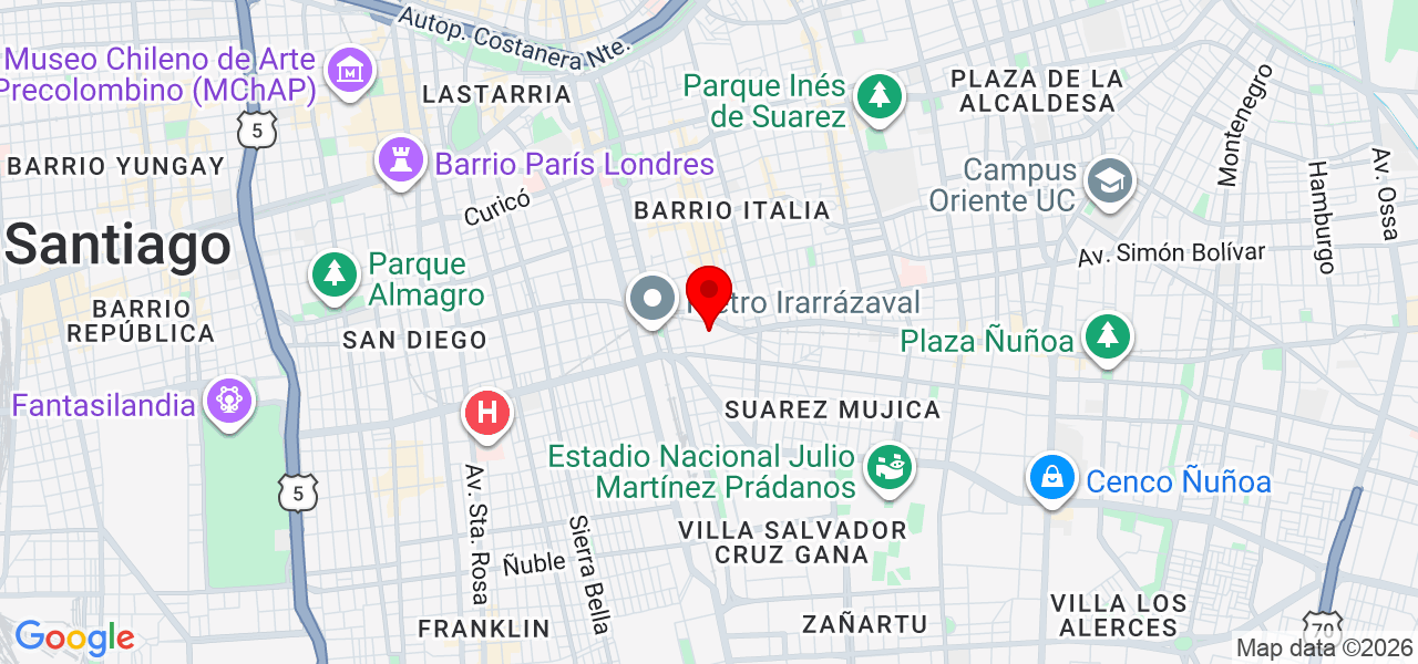 Sebastián - Región Metropolitana de Santiago - Santiago - Mapa