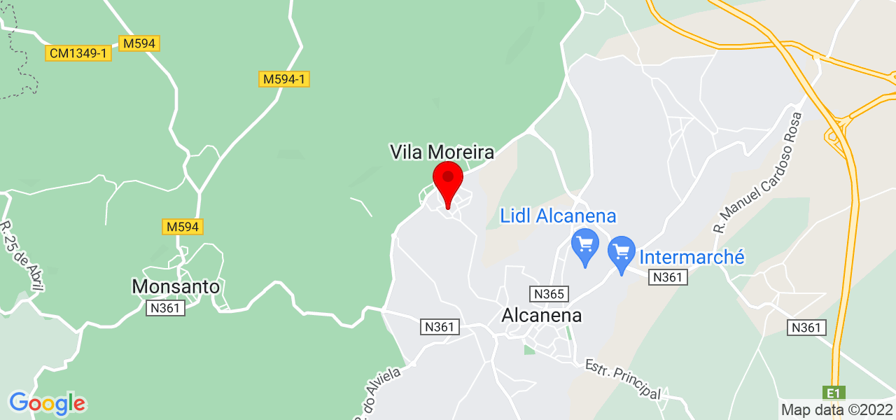 Gislene - Santarém - Alcanena - Mapa