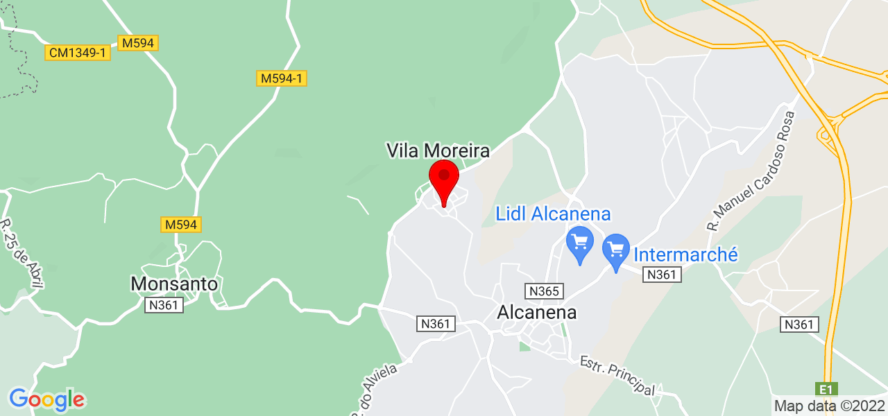 Gislene - Santarém - Alcanena - Map