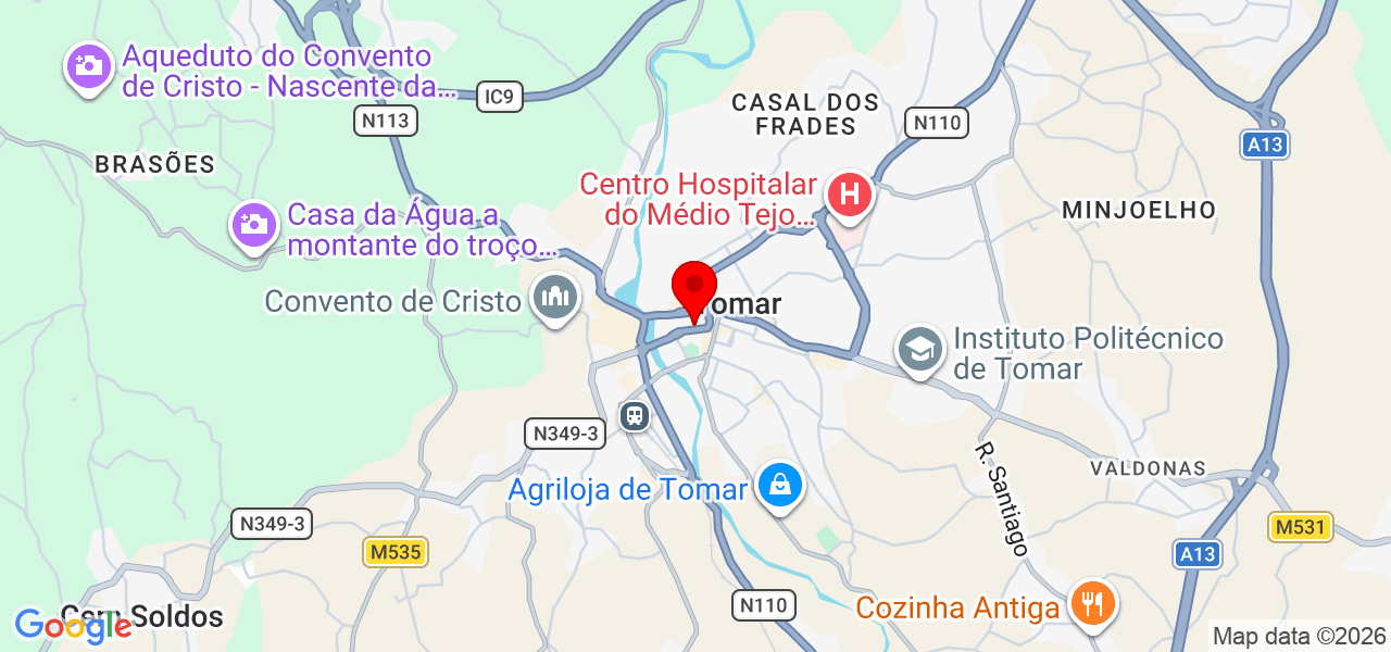 Rodrigo Souza t&eacute;cnico - Santarém - Tomar - Map