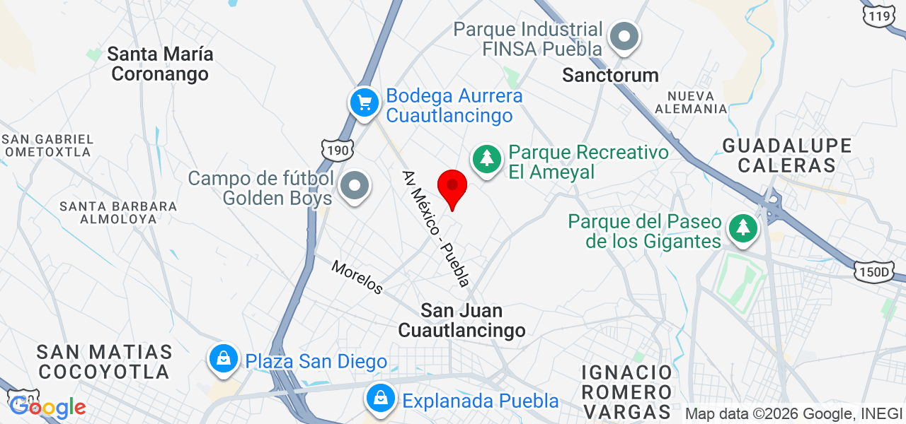 Carlo Gelato - Puebla - Cuautlancingo - Mapa