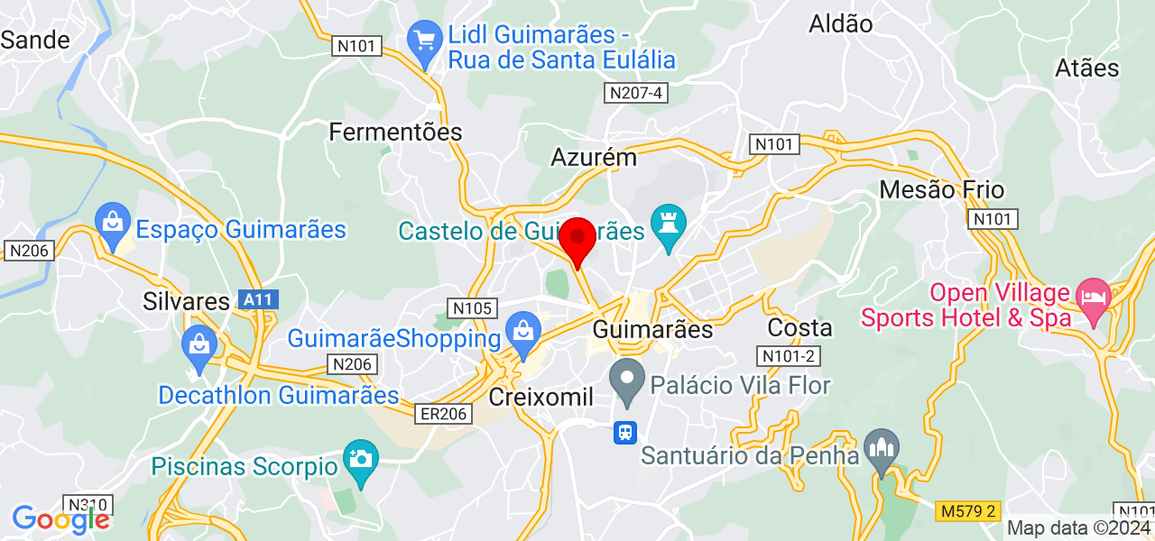 In&ecirc;s Vasconcelos - Braga - Guimarães - Mapa