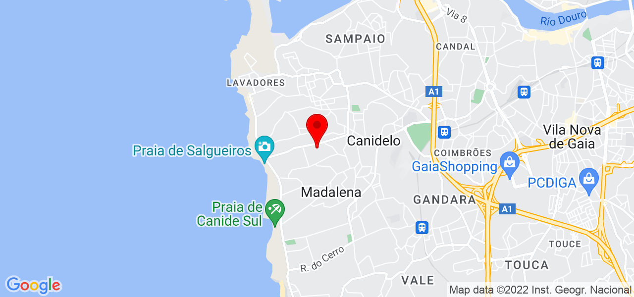 Personal Trainer F&aacute;bio Santos - Porto - Vila Nova de Gaia - Mapa