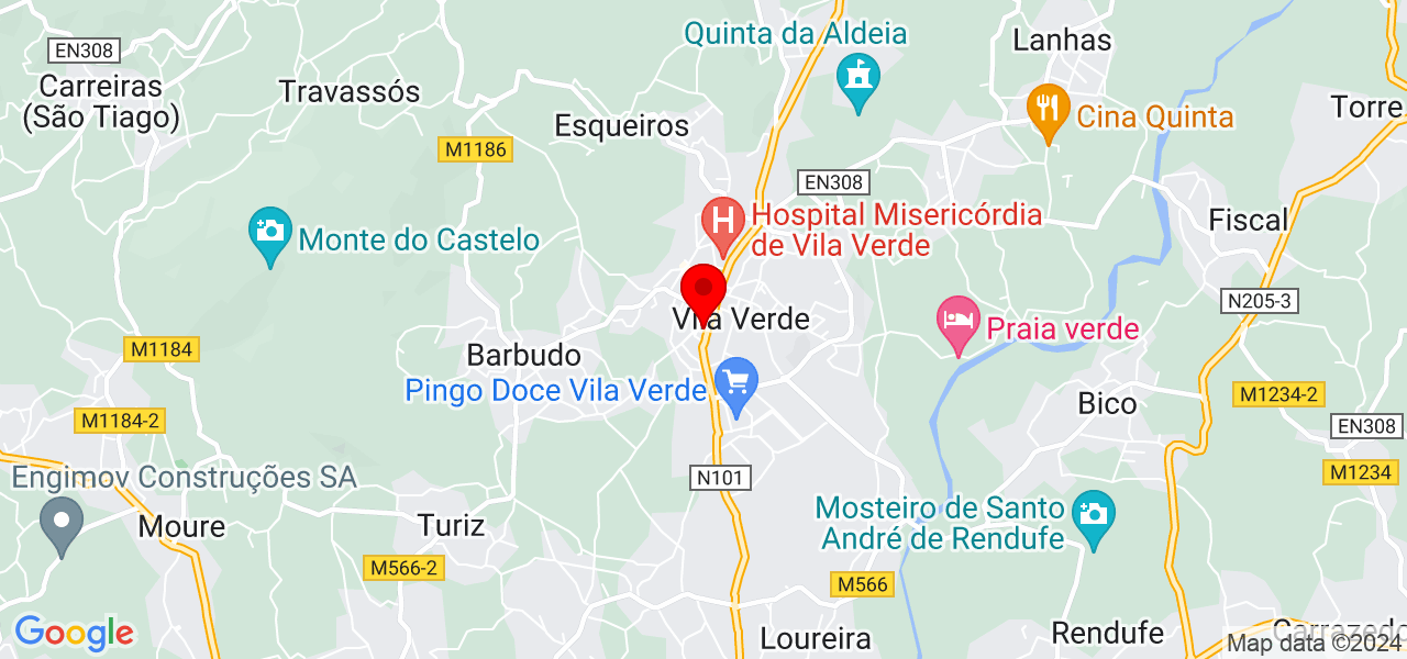servi&ccedil;os gerais col&ocirc;mbia - Braga - Vila Verde - Mapa