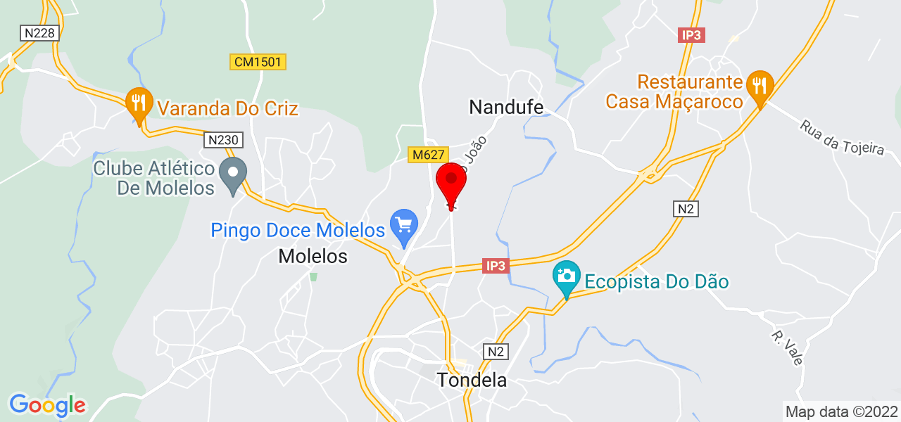 Pedro Daniel Dias Loureiro - Viseu - Tondela - Mapa