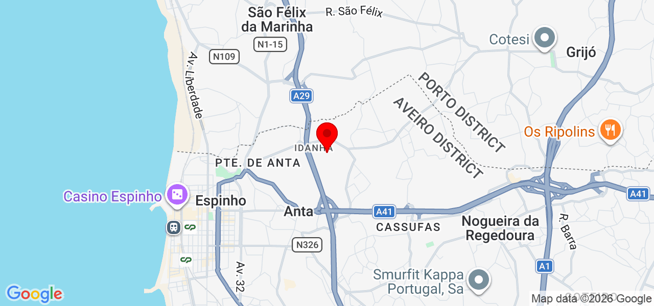 Salomé Borges - Aveiro - Espinho - Mapa