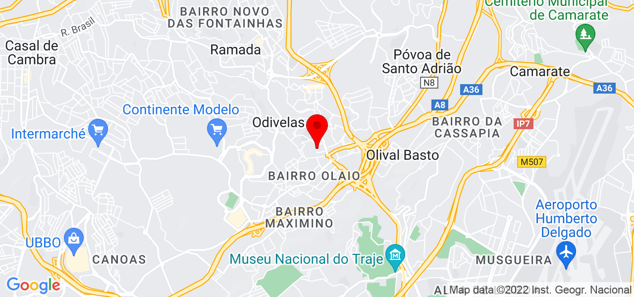 D&eacute;lcio Costa - Lisboa - Odivelas - Mapa