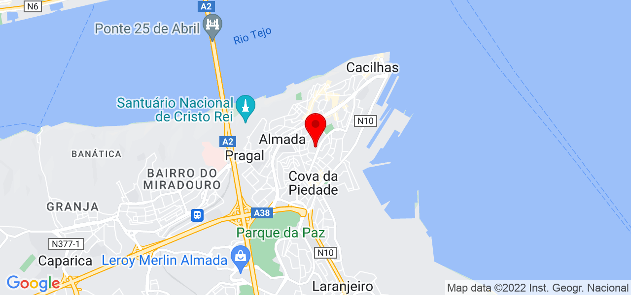 Andreia Barros - Setúbal - Almada - Mapa