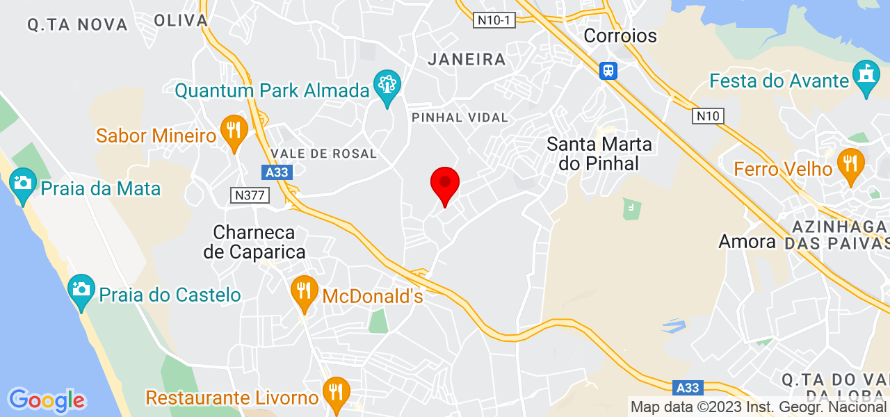 Rafael Inoc&ecirc;ncio - Setúbal - Seixal - Mapa