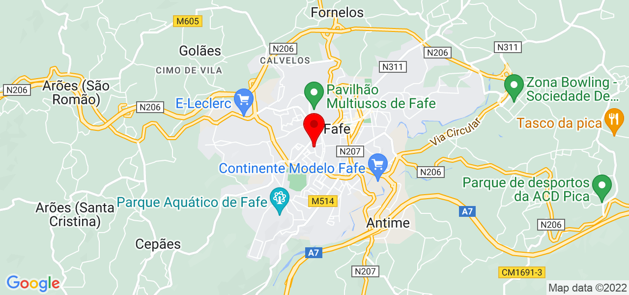 Andr&eacute; Luis Capelo Guilherme - Braga - Fafe - Mapa