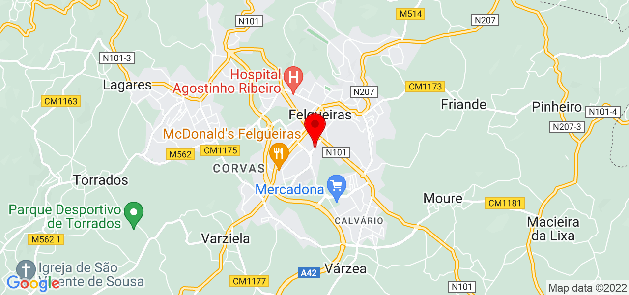 Marisa Guimar&atilde;es - Porto - Felgueiras - Mapa