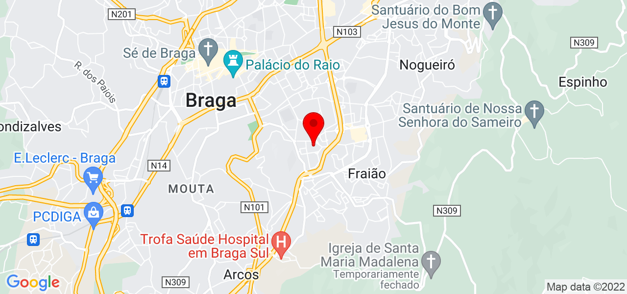 Am&acirc;ndio Fernandes - Braga - Braga - Mapa