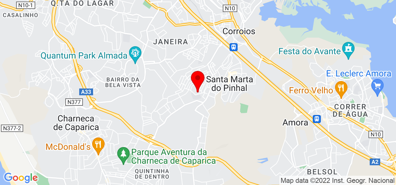 Ricardo Gomes Treino Personalizado - Setúbal - Seixal - Mapa