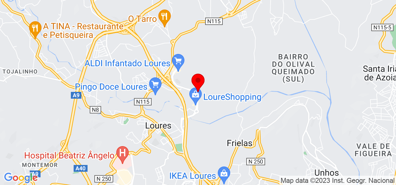Andressa Michels - Lisboa - Loures - Mapa