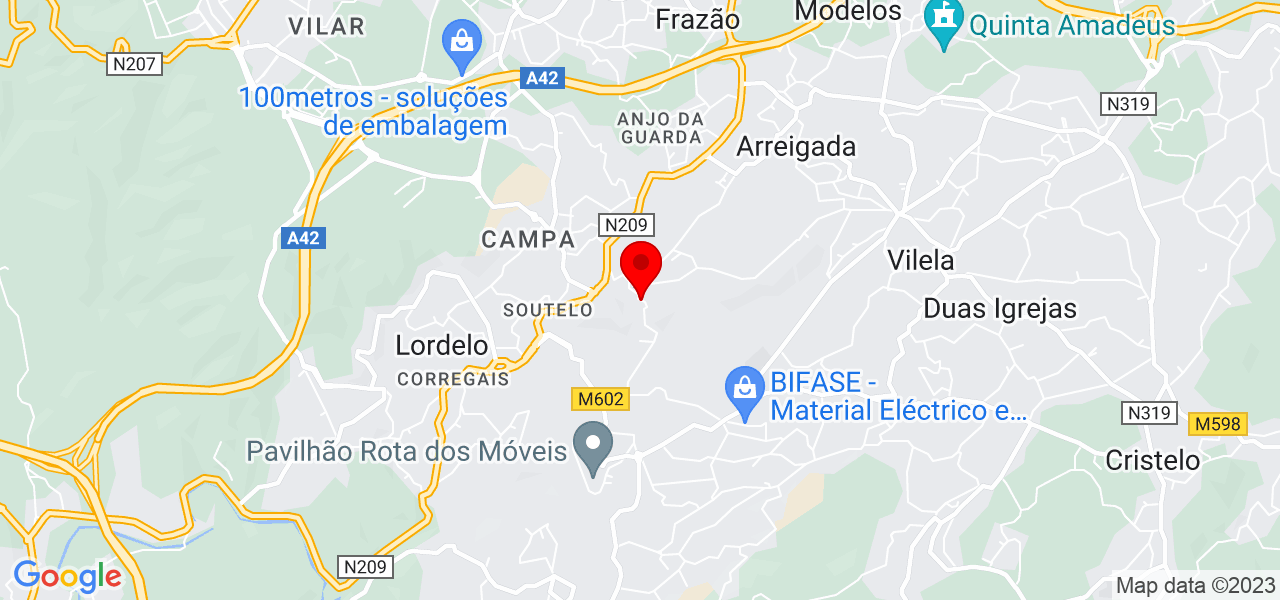Servi&ccedil;os Tuga - Porto - Paredes - Mapa