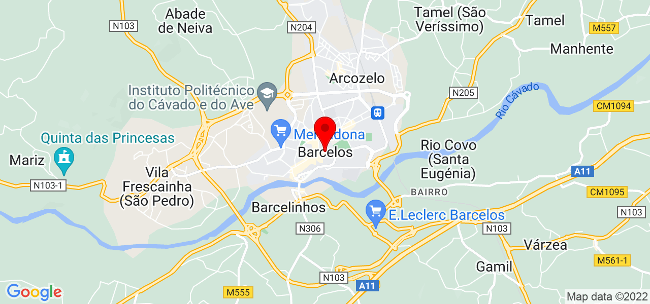 Carvalho - Braga - Barcelos - Mapa