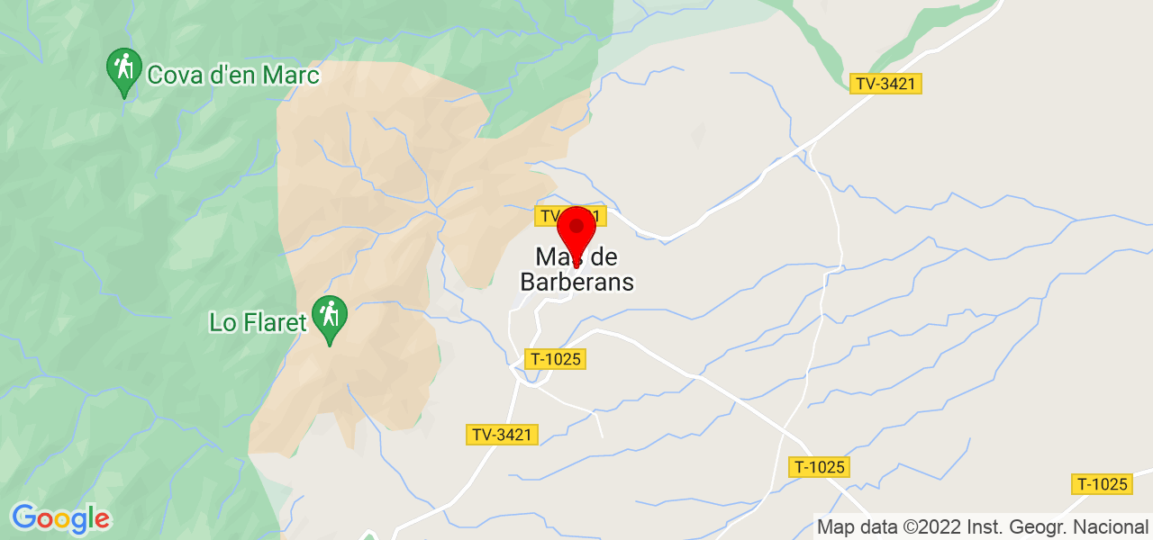 Brunis - Cataluña - Mas de Barberans - Mapa