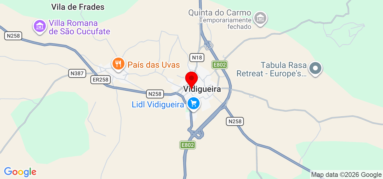 Andreia Coelho - Beja - Vidigueira - Mapa