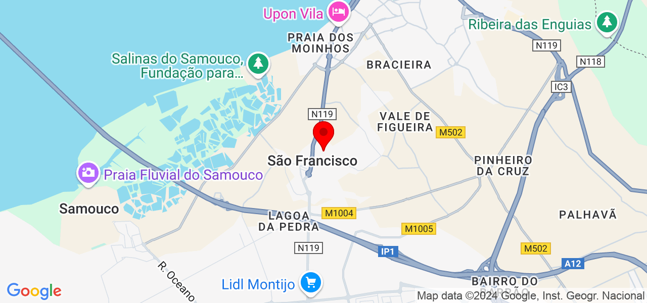 James Coutinho - Setúbal - Alcochete - Map