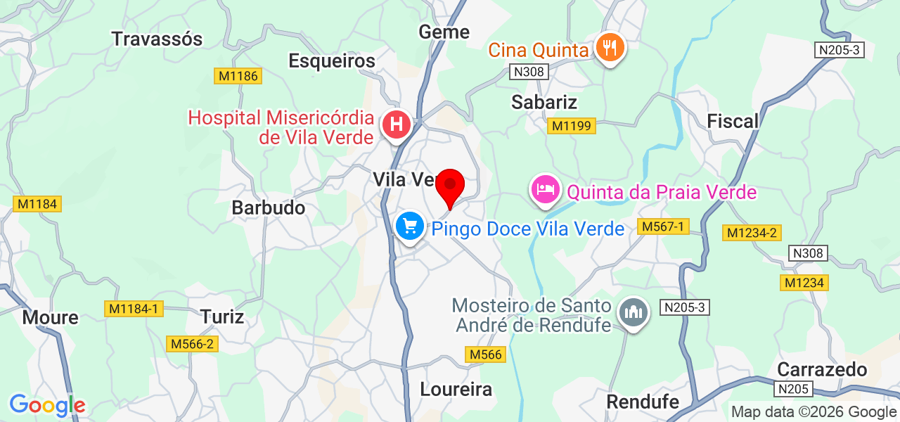Massagista Flávia Fernandes - Braga - Vila Verde - Mapa