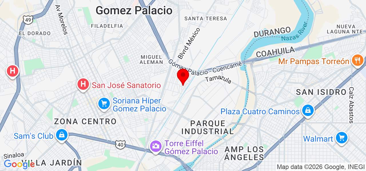 Cristal Ramirez - Durango - Gómez Palacio - Map