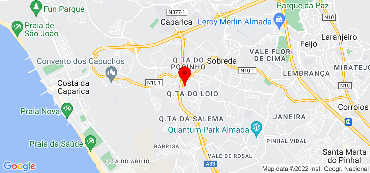 In&ecirc;s - Setúbal - Almada - Mapa