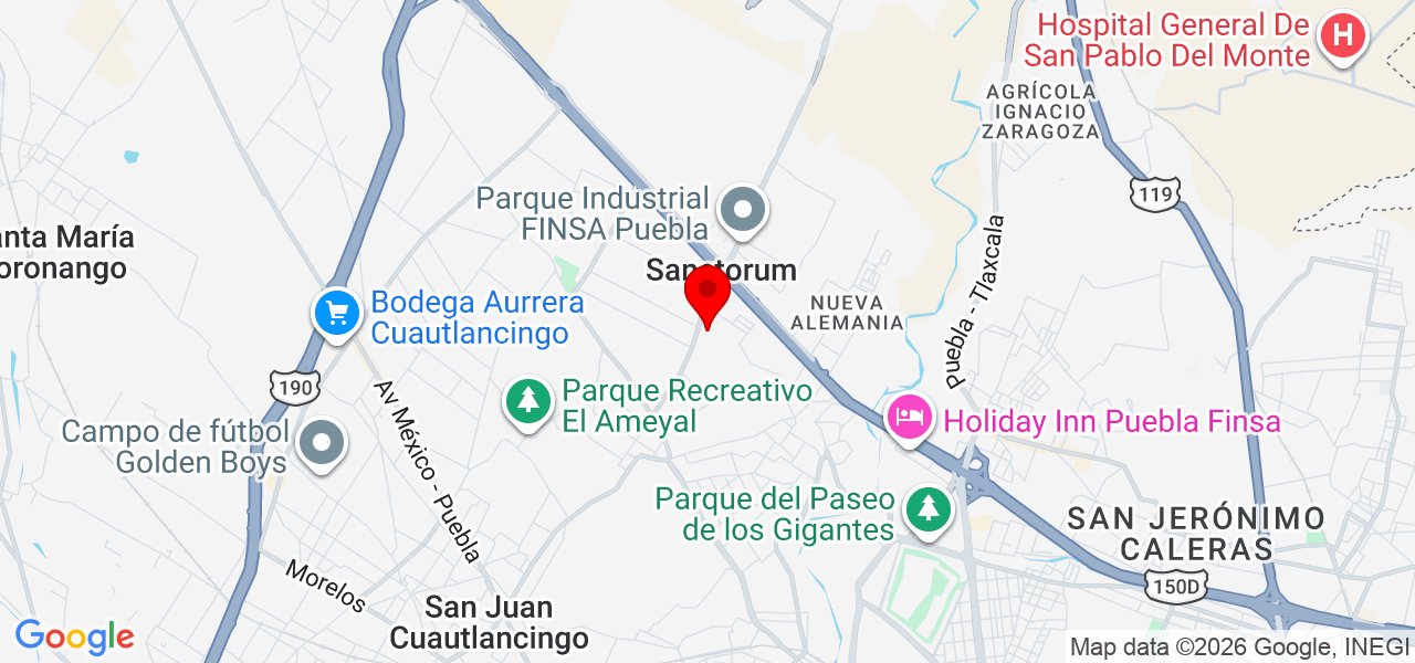 Transportes industriales rosas - Puebla - Cuautlancingo - Map