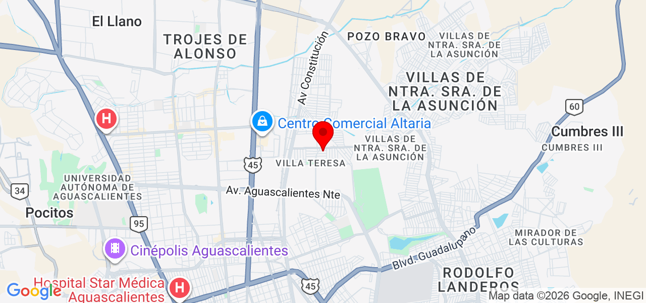 Escolta personal - Aguascalientes - Aguascalientes - Mapa
