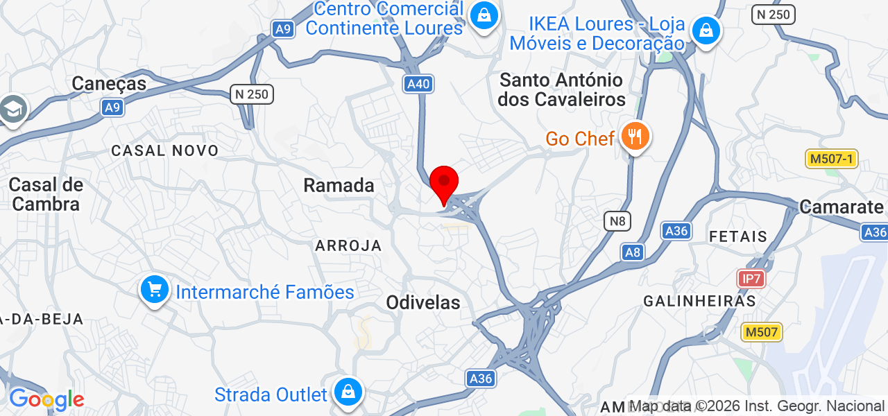 Francisco Amões - Lisboa - Odivelas - Mapa