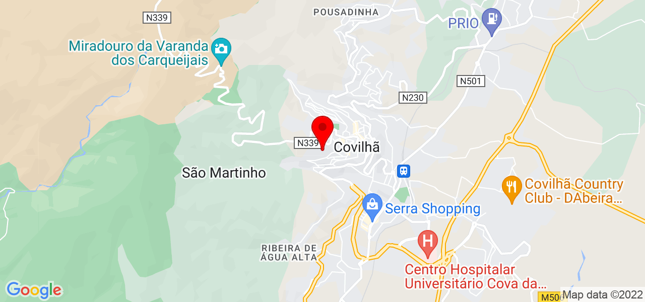 Paulo Mulunda - Castelo Branco - Covilhã - Mapa