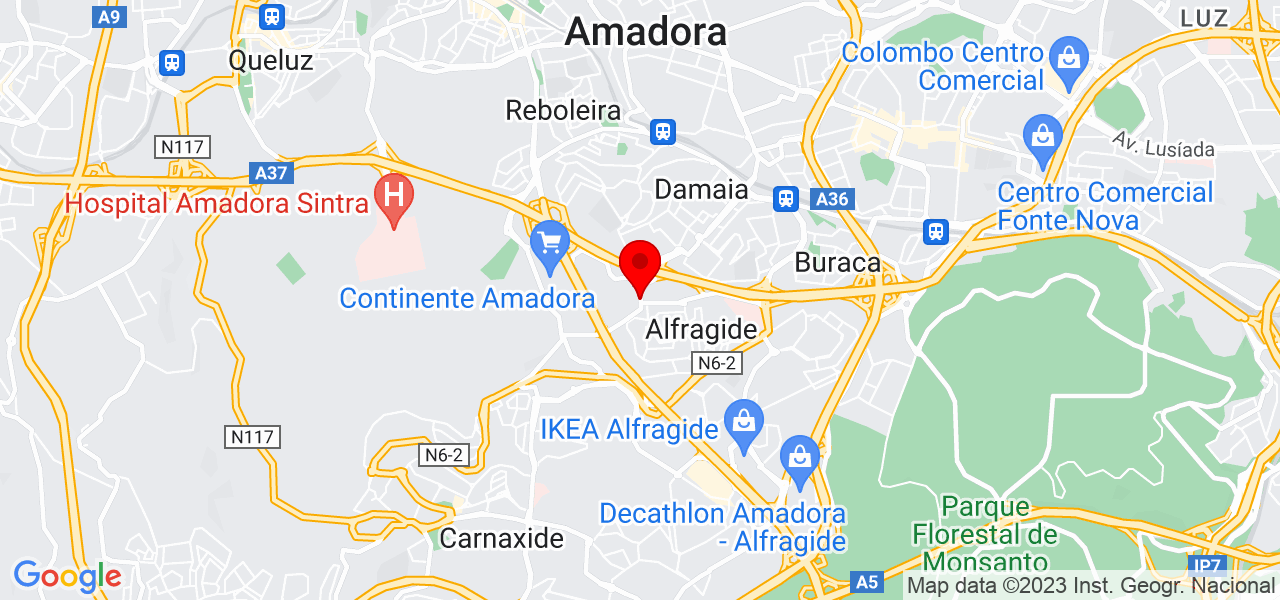 Lara &amp; Pedro - Lisboa - Amadora - Mapa
